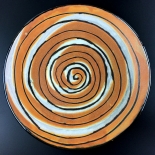 smith_1986_13.5_IMG_3338_w, Large Brown and White Plate Anne Smith, Ceramics, 1986, AnneSmith, Gallery East, Gallery East Boston