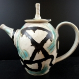smith_1987_7.5_IMG_3326_w, Medium Teapot, Anne Smith, Ceramics, 1986, AnneSmith, Gallery East, Gallery East Boston