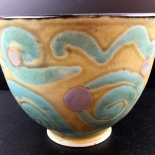 smith_1988_6_IMG_3294w, Small Gold and Green Bowl, Anne Smith, Ceramics, 1988, AnneSmith, Gallery East, Gallery East Boston