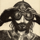 Gunner, Artem Mirolevich, 1994, Etching, Mirolevich, Gallery East, Gallery East Boston