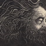 01_artem_mirolevich_prophet_w, Prophet, Artem Mirolevich, 2015, Etching, Mirolevich, Gallery East, Gallery East Boston