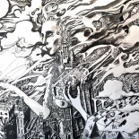 13_artem_mirolevich_stone_muses_w, Stone Muses, Artem Mirolevich, 2016, Ink and pencil on paper, Mirolevich, Gallery East, Gallery East Boston