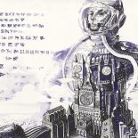 15_artem_mirolevich_cosmonaut_stemple_w, Cosmonaut’s  Temple , Artem Mirolevich, 2015, Watercolor and gouache on paper, Mirolevich, Gallery East, Gallery East Boston