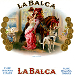 1920c_cigar_la_balca_6.5x9_dlw, La Balca, Calvert Lith, Cuban Cigar Labels, Lithograph, 1920c, Gallery East, Gallery East Network