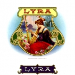 1920c_cigar_lyra_7x9_dlw, Lyra, Yorkana Cigar Co, Cuban Cigar Labels, Lithograph, 1920c, Gallery East, Gallery East Network
