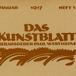 daskunstblatt_01_cover_w, Das Kunstblatt, 1917, Paul Westheim, German Expressionism, Plates, Gallery East, Gallery East Network