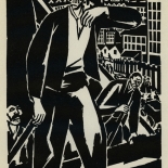 1924_masereel_bk_pg13_dlw, Die Passion Eines Menschen, Page 13, Frans Masereel, 1924, Woodcut, Gallery East, Galley East Network