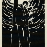 1924_masereel_bk_pg18_dlw, Die Passion Eines Menschen, Page 18, Frans Masereel, 1924, Woodcut, Gallery East, Galley East Network