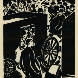 1924_masereel_bk_pg11_dlw, Die Passion Eines Menschen, Page 11, Frans Masereel, 1924, Woodcut, Gallery East, Galley East Network