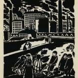 1924_masereel_bk_pg4_dlw, Die Passion Eines Menschen, Page 4, Frans Masereel, 1924, Woodcut, Gallery East, Galley East Network