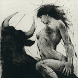 2015_tomas_hrivnac_torera_4x5.25_w, Rape of Europa, Tomas Hrivnac, Hrivnac, 2015, etchings, Early 21st Century, Gallery East, Gallery East Network