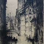 brewer_james_alphege025w, Venice (Rio Dei Greci), Alphege Brewer, 1920, etchings, British Artist, Early 20th Century, Venice, Italy, Gallery East, Brewer, Gallery East Network