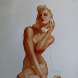 15_vargas_1940_esquire_apr_10x13.5w, Alberto Vargas, April, 1941, Lithographs, Gallery East, Esquire Magazine, Vargas, Gallery East Network
