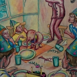 06_magnus_johnstone_1994_pinata_11x14_w, Pinata, Magnus Johnstone, Magnus, 1994, Oil on masonite, Gallery East, Gallery East Boston