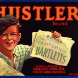 1930c_label_hustler_bartletts_7.75x11_dlw, Hustler Bartletts, 1930c, Lithograph, Advertising Label, Gallery East, Gallery East Network