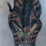 alford_cat6_1981_01w, Cat#6, Al Ford, 1981, Original Art, Pastels, Gallery East, Ford, Gallery East Network