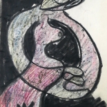 alford_nude_model_1982_20x30_w, Nude Model, Al Ford, 1982, Original Art, Pastels, Gallery East, Ford, Gallery East Network