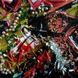 savarino_1992_bejeweled00_9x12_w, Bejeweled #0, Paola Savarino, 1992, Mixed media on canvas, Savarino, Gallery East, Gallery East Boston