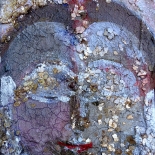 savarino_2009_buddha_meditation_4x5w, 2009, Buddha Meditation, Polymer on canvas, Gallery East, Gallery East Boston, Paola Savarino, Savarino