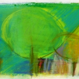 savarino_1992_landscapes_02_6.5x10.5w, Landscape 02, Paola Savarino, 1992, Watercolor and colored pencil, Savarino, Gallery East, Gallery East Boston