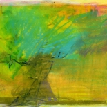 savarino_1992_landscapes_12_6.5x10.5w, Landscape 12, Paola Savarino, 1992, Watercolor and colored pencil, Savarino, Gallery East, Gallery East Boston