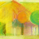 savarino_1996_landscapes_10_6.5x10.5w, Landscape 10, Paola Savarino, 1996, Watercolor and colored pencil, Savarino, Gallery East, Gallery East Boston