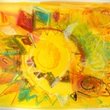 savarino_1994_sunflower_sutra_sm08_8x10.5w, Sunflower Sutra 8, Paola Savarino, 1994, Watercolor and colored pencil, Savarino, Gallery East, Gallery East Boston