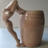 02_dk_naughty_cup_01w, Art Nouveau Pin-up Girl Mug, American,Dorothy Kindell, c.1950s, cermaic, Objets d'art, Gallery East, Objets, Gallery East Network