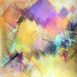 savarino_1993_sunflower_sutra_abstracts_lg09_51x57w, Sunflower Sutra Abstracts 09, Paola Savarino, Savarino, 1992, Watercolor and pastel , Gallery East, Gallery East Boston