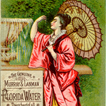 1880c_vtc_florida_water2_3.25x4.75_dlw, Art Nouveau, Florida Water 2, Lanman & Kemp, Victorian Trade Card, 1881, Lithograph, Objets d'art, Gallery East, Objets, Gallery East Network