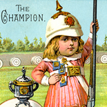 1890c_vtc_champion_jpcoats_3x4.5_dlw, Art Nouveau, The Champion, J&P Coats, Victorian Trade Card, c 1890, Lithograph, Objets d'art, Gallery East, Objets, Gallery East Network