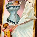 1890c_vtc_corset_warner_bros_3x5_dlw, Art Nouveau, Dr. Warner’s Corsets, Warner Brothers, Victorian Trade Card, c1880, Lithograph, Objets d'art, Gallery East, Objets, Gallery East Network