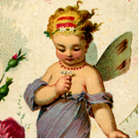 1890c_vtc_fairy_stowells_3x4.5_dlw, Art Nouveau, Un Peu, Stowell & Co, Victorian Trade Card, c 1890, Lithograph, Objets d'art, Gallery East, Objets, Gallery East Network