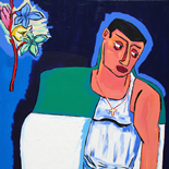 01_2007_tomasino_viva_italia_w, Viva Italia, Walter Tomasino, 2007, Acrylic on canvas, Back Alley Machismo, Expressionist, Punk, Homoerotic Art. Gallery East, Tomasino, Gallery East Network