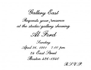 Al Ford, Gallery East